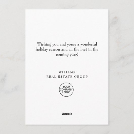 Elegante Pine Tree Weihnachten Corporate Gruß (Rückseite)