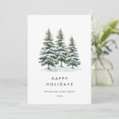 Elegante Pine Tree Weihnachten Corporate Gruß (Stehend Vorderseite)