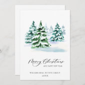 Elegante Pine Tree Weihnachten Corporate Gruß (Vorne/Hinten)