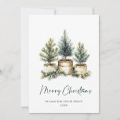 Elegante Pine Tree Weihnachten Corporate Gruß (Vorderseite)