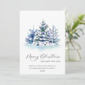 Elegante Pine Tree Weihnachten Corporate Gruß (Stehend Vorderseite)