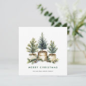 Elegante Pine Tree Weihnachten Corporate Gruß (Stehend Vorderseite)