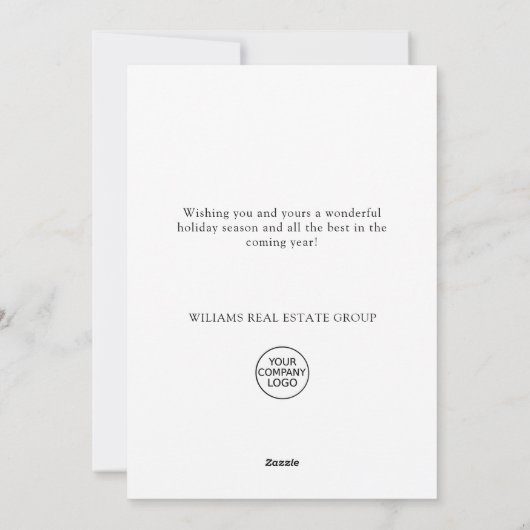 Elegante Pine Tree Weihnachten Corporate Gruß (Rückseite)