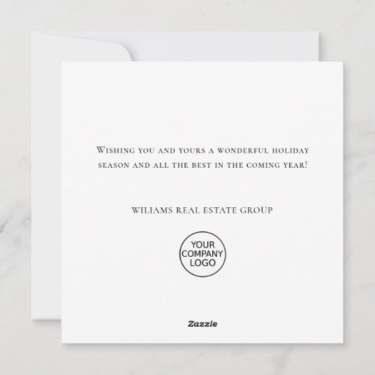 Elegante Pine Tree Weihnachten Corporate Gruß (Rückseite)