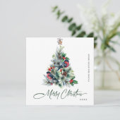 Elegante Pine Tree Weihnachten Corporate Gruß (Stehend Vorderseite)