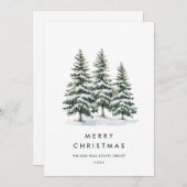 Elegante Pine Tree Weihnachten Corporate Gruß (Vorne/Hinten)
