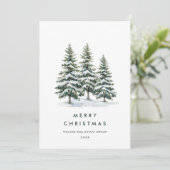 Elegante Pine Tree Weihnachten Corporate Gruß (Stehend Vorderseite)