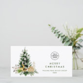 Elegante Pine Tree Weihnachten Corporate Gruß (Stehend Vorderseite)