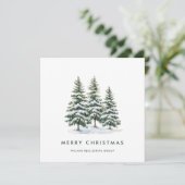 Elegante Pine Tree Weihnachten Corporate Gruß (Stehend Vorderseite)