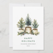 Elegante Pine Tree Weihnachten Corporate Gruß (Vorderseite)