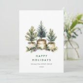 Elegante Pine Tree Weihnachten Corporate Gruß (Stehend Vorderseite)