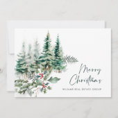 Elegante Pine Tree Weihnachten Corporate Gruß (Vorderseite)