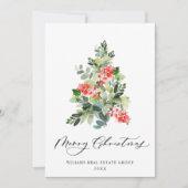 Elegante Pine Tree Weihnachten Corporate Gruß (Vorderseite)