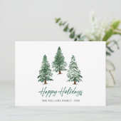 Elegante Pine Tree Weihnachten Corporate Gruß (Stehend Vorderseite)