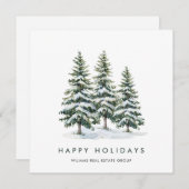 Elegante Pine Tree Weihnachten Corporate Gruß (Vorne/Hinten)