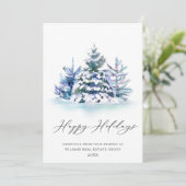 Elegante Pine Tree Weihnachten Corporate Gruß (Stehend Vorderseite)