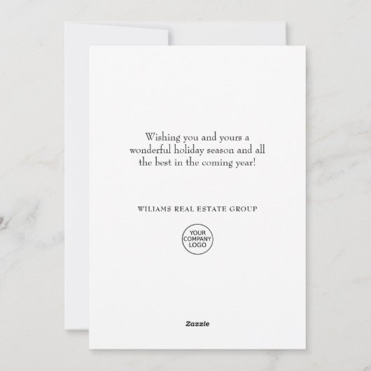 Elegante Pine Tree Weihnachten Corporate Gruß (Rückseite)