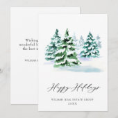 Elegante Pine Tree Weihnachten Corporate Gruß (Vorne/Hinten)