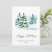 Elegante Pine Tree Weihnachten Corporate Gruß (Stehend Vorderseite)