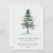 Elegante Pine Tree Weihnachten Corporate Gruß (Vorderseite)