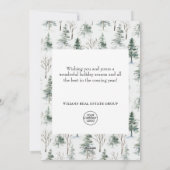 Elegante Pine Tree Weihnachten Corporate Gruß (Rückseite)