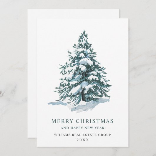 Elegante Pine Tree Weihnachten Corporate Gruß (Vorne/Hinten)