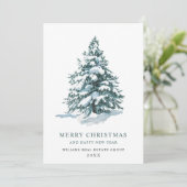 Elegante Pine Tree Weihnachten Corporate Gruß (Stehend Vorderseite)