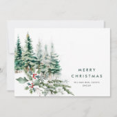 Elegante Pine Tree Weihnachten Corporate Gruß (Vorderseite)