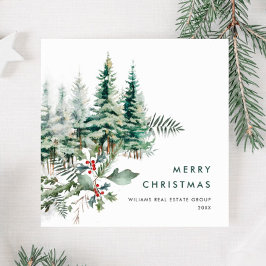 Elegante Pine Tree Weihnachten Corporate Gruß