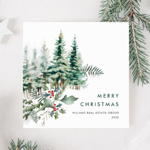 Elegante Pine Tree Weihnachten Corporate Gruß