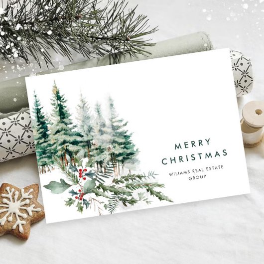 Elegante Pine Tree Weihnachten Corporate Gruß