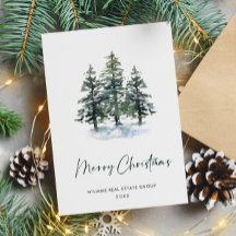 Elegante Pine Tree Weihnachten Corporate Gruß