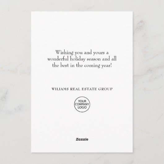 Elegante Pine Tree Weihnachten Corporate Gruß (Rückseite)