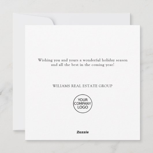 Elegante Pine Tree Weihnachten Corporate Gruß (Rückseite)