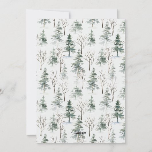 Elegante Pine Tree Weihnachten Corporate Gruß (Rückseite)