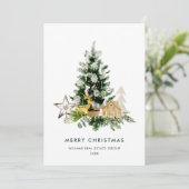 Elegante Pine Tree Weihnachten Corporate Gruß (Stehend Vorderseite)