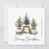 Elegante Pine Tree Weihnachten Corporate Gruß (Vorderseite)