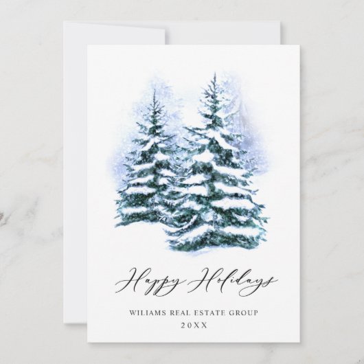 Elegante Pine Tree Weihnachten Corporate Gruß (Vorderseite)