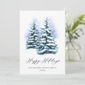 Elegante Pine Tree Weihnachten Corporate Gruß (Stehend Vorderseite)