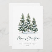 Elegante Pine Tree Weihnachten Corporate Gruß (Vorne/Hinten)
