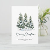 Elegante Pine Tree Weihnachten Corporate Gruß (Stehend Vorderseite)