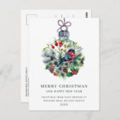 Elegante Pine Tree Weihnachten Corporate Gruß Postkarte (Vorne/Hinten)