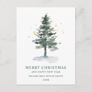 Elegante Pine Tree Weihnachten Corporate Gruß Postkarte