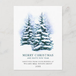 Elegante Pine Tree Weihnachten Corporate Gruß Postkarte