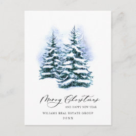 Elegante Pine Tree Weihnachten Corporate Gruß Postkarte