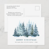 Elegante Pine Tree Weihnachten Corporate Gruß Postkarte (Vorne/Hinten)