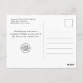 Elegante Pine Tree Weihnachten Corporate Gruß Postkarte (Rückseite)