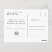 Elegante Pine Tree Weihnachten Corporate Gruß Postkarte (Rückseite)