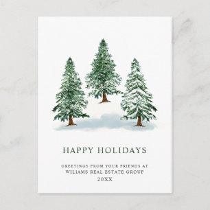 Elegante Pine Tree Weihnachten Corporate Gruß Postkarte