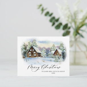 Elegante Pine Tree Weihnachten Corporate Gruß Postkarte